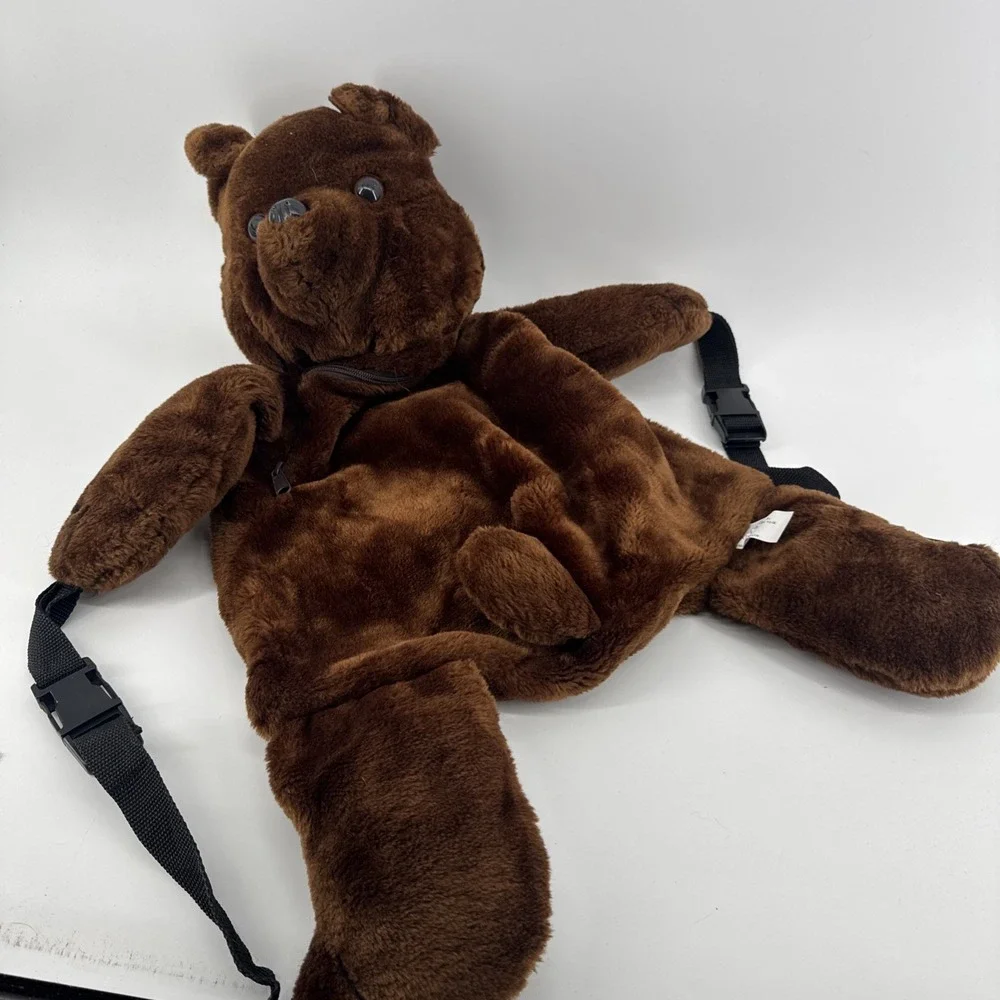 Vintage 1985 PetPak Brown Bear Plush Backpack 23